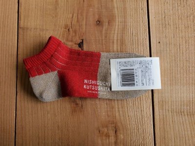 画像3: NISHIGUCHI KUTSUSHITA　リネンコットンアンクレット M(25~27cm) 【３足までクリックポスト可】
