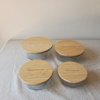 画像4: mana. 竹と耐熱ガラス容器　ラウンド