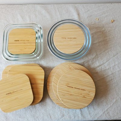 画像12: mana. 竹と耐熱ガラス容器　ラウンド