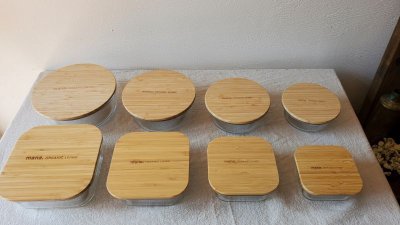 画像10: mana. 竹と耐熱ガラス容器　ラウンド