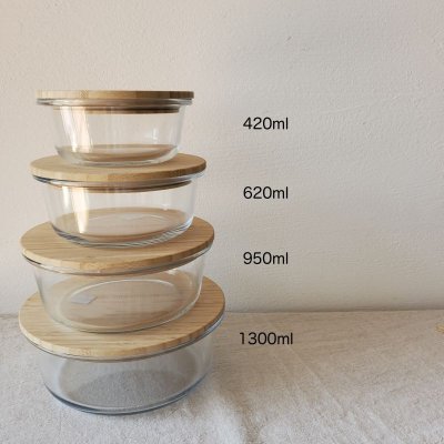 画像5: mana. 竹と耐熱ガラス容器　ラウンド