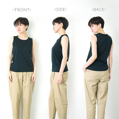 画像1: harmonie-Organic Cotton- インナータンクトップ６ステッチ 【クリックポスト発送可】