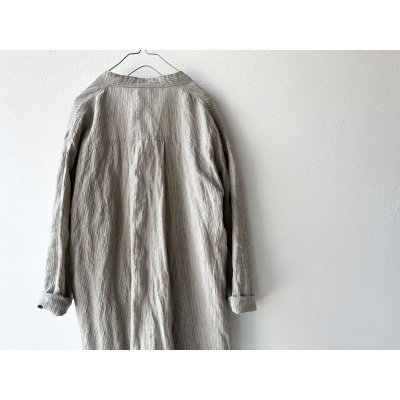 画像13: Luminaes リネン先染めオーバーダイストライプ シャツOP