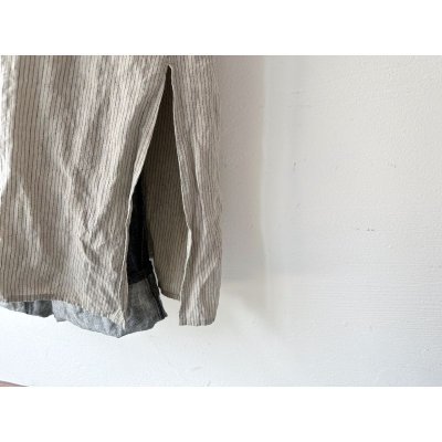 画像11: Luminaes リネン先染めオーバーダイストライプ シャツOP