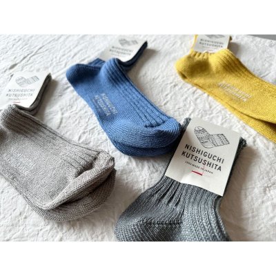 画像6: NISHIGUCHI KUTSUSHITA リネンリブソックス S(23~25cm) 【３足までクリックポスト可】