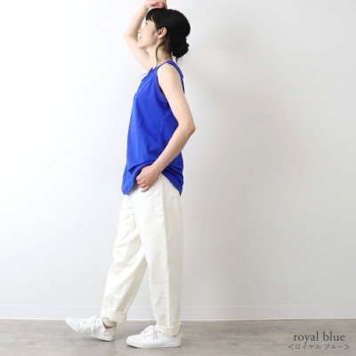 画像2: harmonie-Organic Cotton-  天竺 裾ラウンド ロングタンク 【クリックポスト発送可】