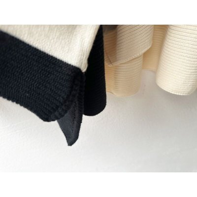 画像8: NARU ライスニット 綿コーマ裾配色 ７分袖ニット