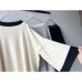 画像6: *sale* NARU ライスニット 綿コーマ裾配色 ７分袖ニット