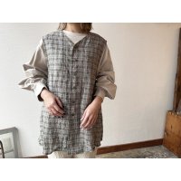 *sale 50%off* prit 40/1 リネントラッドチェック ロングジレ