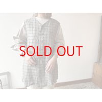 *sale70%off* prit 40/1 リネントラッドチェック ロングジレ