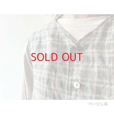 画像2: *sale70%off* prit 40/1 リネントラッドチェック ロングジレ