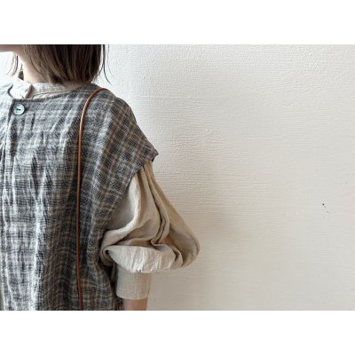 画像1: *sale 50%off* prit 40/1 リネントラッドチェック ２wayベスト