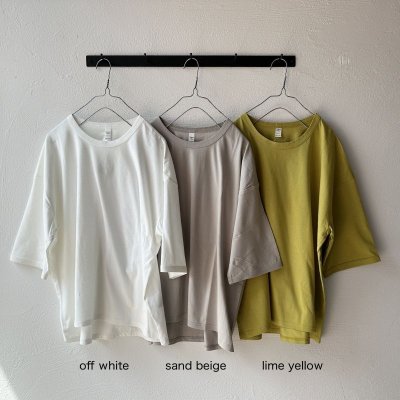 画像2: 【再入荷】harmonie-Organic Cotton- 天竺 6ステッチ ドロップショルダー ハーフスリーブT 【クリックポスト発送可】