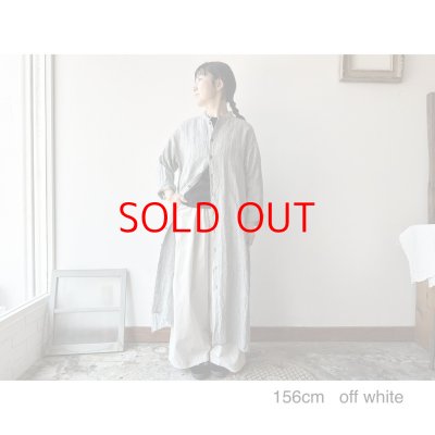 画像1: Luminaes ストライプリネン シャツOP