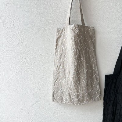 画像6: prit 60/1 リネンマチ針刺繍 × 60/1リネン 切替トート【クリックポスト（185円）発送可能】
