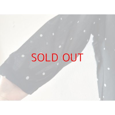 画像6: prit 40/1綿麻平織ドットプリント スタンドカラーギャザースモック