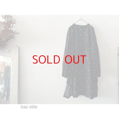 画像7: prit 40/1綿麻平織ドットプリント スタンドカラーギャザースモック