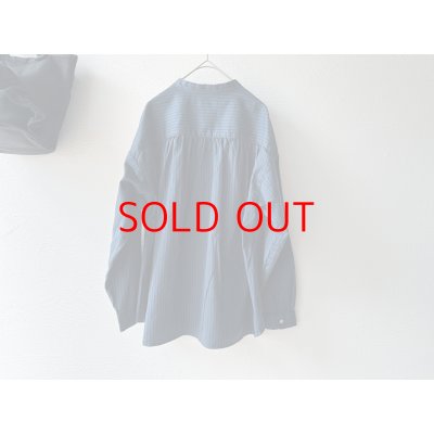 画像12: *sale70%off prit サテンダブルストライプ スタンドカラーギャザーブラウス【クリックポスト（185円）発送可能】