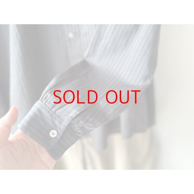 画像5: *sale70%off prit サテンダブルストライプ スタンドカラーギャザーブラウス【クリックポスト（185円）発送可能】