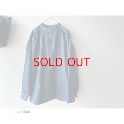 画像10: *sale70%off prit サテンダブルストライプ スタンドカラーギャザーブラウス【クリックポスト（185円）発送可能】