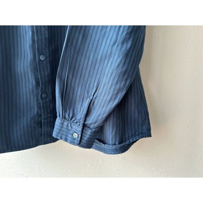 画像11: prit サテンダブルストライプ スタンドカラーギャザーブラウス【クリックポスト（185円）発送可能】