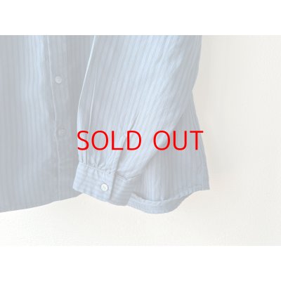 画像11: *sale70%off prit サテンダブルストライプ スタンドカラーギャザーブラウス【クリックポスト（185円）発送可能】