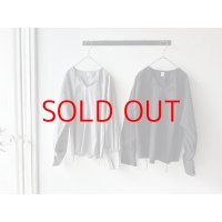 nouvelles du paradis ミニチェックドライワッシャー チョーカーネックブラウス【クリックポスト（185円）発送可能】