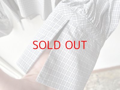 画像3: nouvelles du paradis ミニチェックドライワッシャー チョーカーネックブラウス【クリックポスト（185円）発送可能】