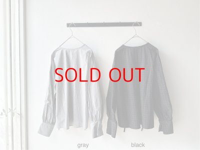 画像7: nouvelles du paradis ミニチェックドライワッシャー チョーカーネックブラウス【クリックポスト（185円）発送可能】