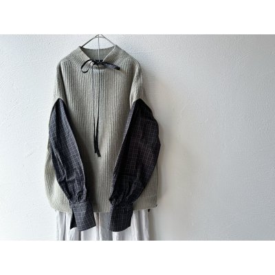 画像10: nouvelles du paradis ミニチェックドライワッシャー チョーカーネックブラウス【クリックポスト（185円）発送可能】