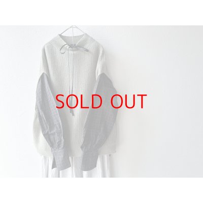 画像10: nouvelles du paradis ミニチェックドライワッシャー チョーカーネックブラウス【クリックポスト（185円）発送可能】