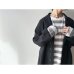 画像2: prit 40/2インド超長綿天竺ボーダー クルーネックビッグTシャツ (2)