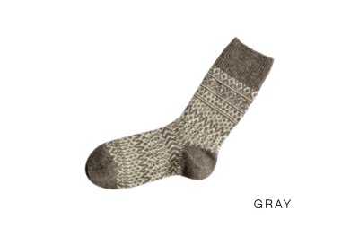 画像14: NISHIGUCHI KUTSUSHITA ウールジャガードソックスS(23~25cm) 