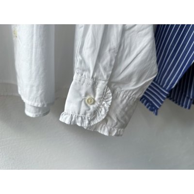 画像4: nouvelles du paradis ストライプクロス&アメリカンブロードクロス フリルブラウス【クリックポスト(185円)発送可能】