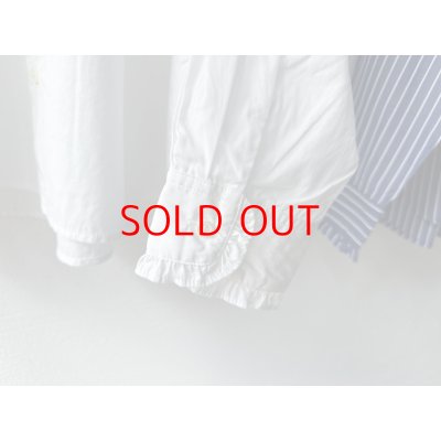 画像8: *sale50%off* nouvelles du paradis ストライプクロス&アメリカンブロードクロス フリルブラウス【クリックポスト（185円）発送可能】