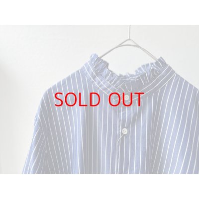画像10: *sale50%off* nouvelles du paradis ストライプクロス&アメリカンブロードクロス フリルブラウス【クリックポスト（185円）発送可能】