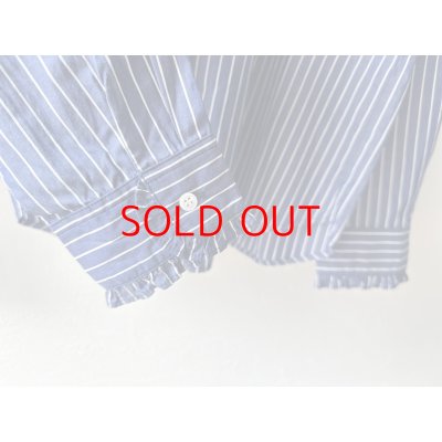 画像9: *sale50%off* nouvelles du paradis ストライプクロス&アメリカンブロードクロス フリルブラウス【クリックポスト（185円）発送可能】