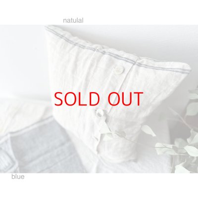 画像2: *sale30%off* Lino e Lina クッションカバー デュオ ブルー【1枚までクリックポスト可】