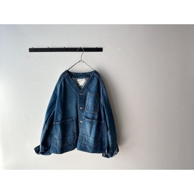 画像1: Véritécoeur ノーカラーデニムカバーオール