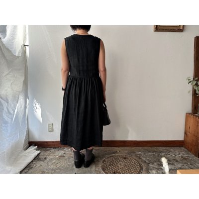 画像3: Luminaes リネンツイル ノースリーブギャザーOP