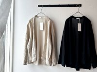 prit 13/1 ギマメッシュ × 21/1 リネンコットンピンオックス 切替トッパーショートカーディガン
