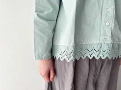 画像3: grin 綿麻ダンプテールレースシャツ【クリックポスト(185円)発送可能】