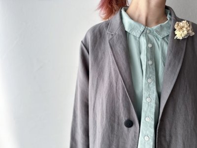 画像8: grin 綿麻ダンプテールレースシャツ【クリックポスト(185円)発送可能】