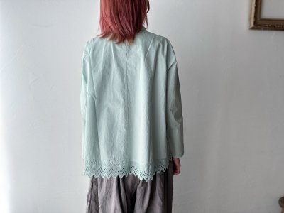 画像4: grin 綿麻ダンプテールレースシャツ【クリックポスト(185円)発送可能】