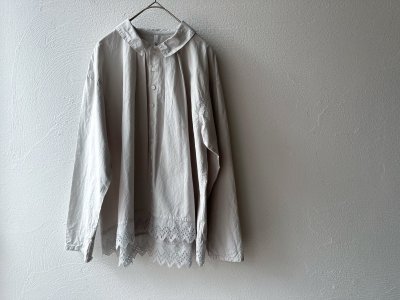 画像12: grin 綿麻ダンプテールレースシャツ【クリックポスト(185円)発送可能】