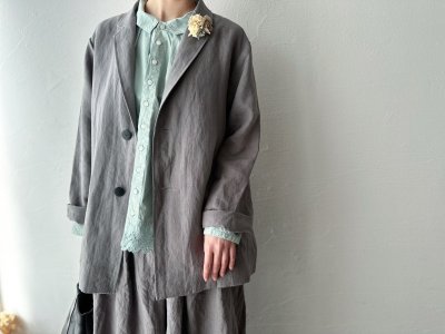 画像7: grin 綿麻ダンプテールレースシャツ【クリックポスト(185円)発送可能】