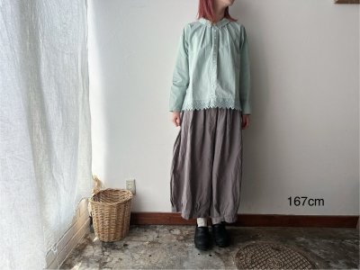 画像6: grin 綿麻ダンプテールレースシャツ【クリックポスト(185円)発送可能】