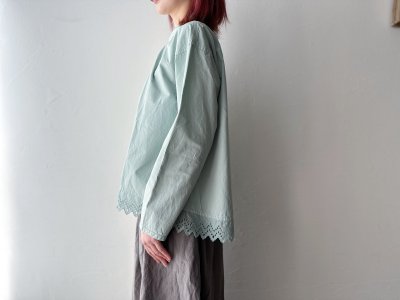画像5: grin 綿麻ダンプテールレースシャツ【クリックポスト(185円)発送可能】