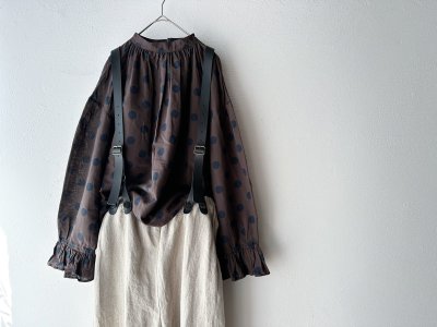 画像1: Veritecoeur ギャザーブラウス ( ドット )
