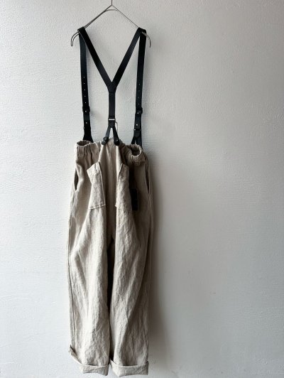 画像1: Luminaes heavy-linen frax dyed サスペンダー対応PT （unisex）